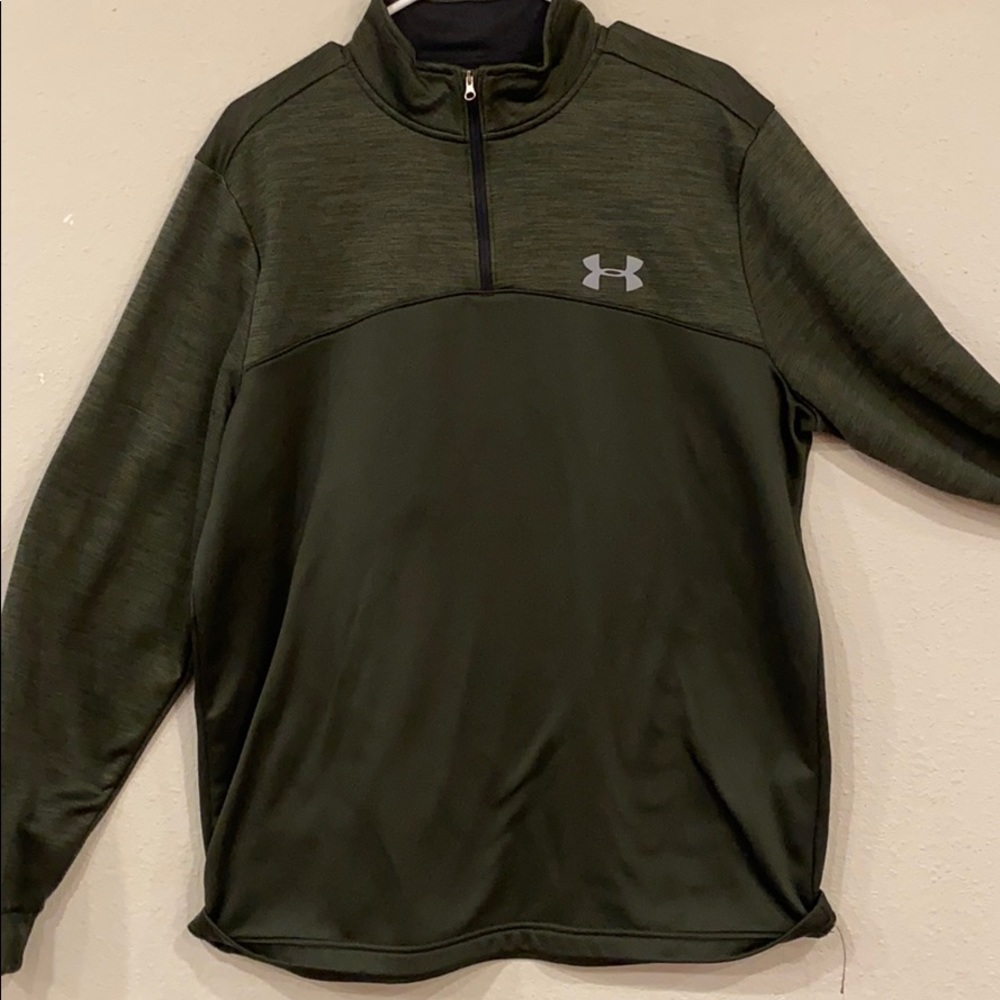 UA GREEN LARGE ZIP PULLOVER
